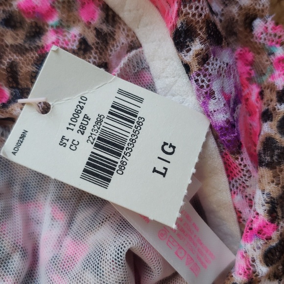 (L) NWT PINK Victoria's Secret Fashion Show Exclusive Neon Floral Lace Bralette - Picture 11 of 11